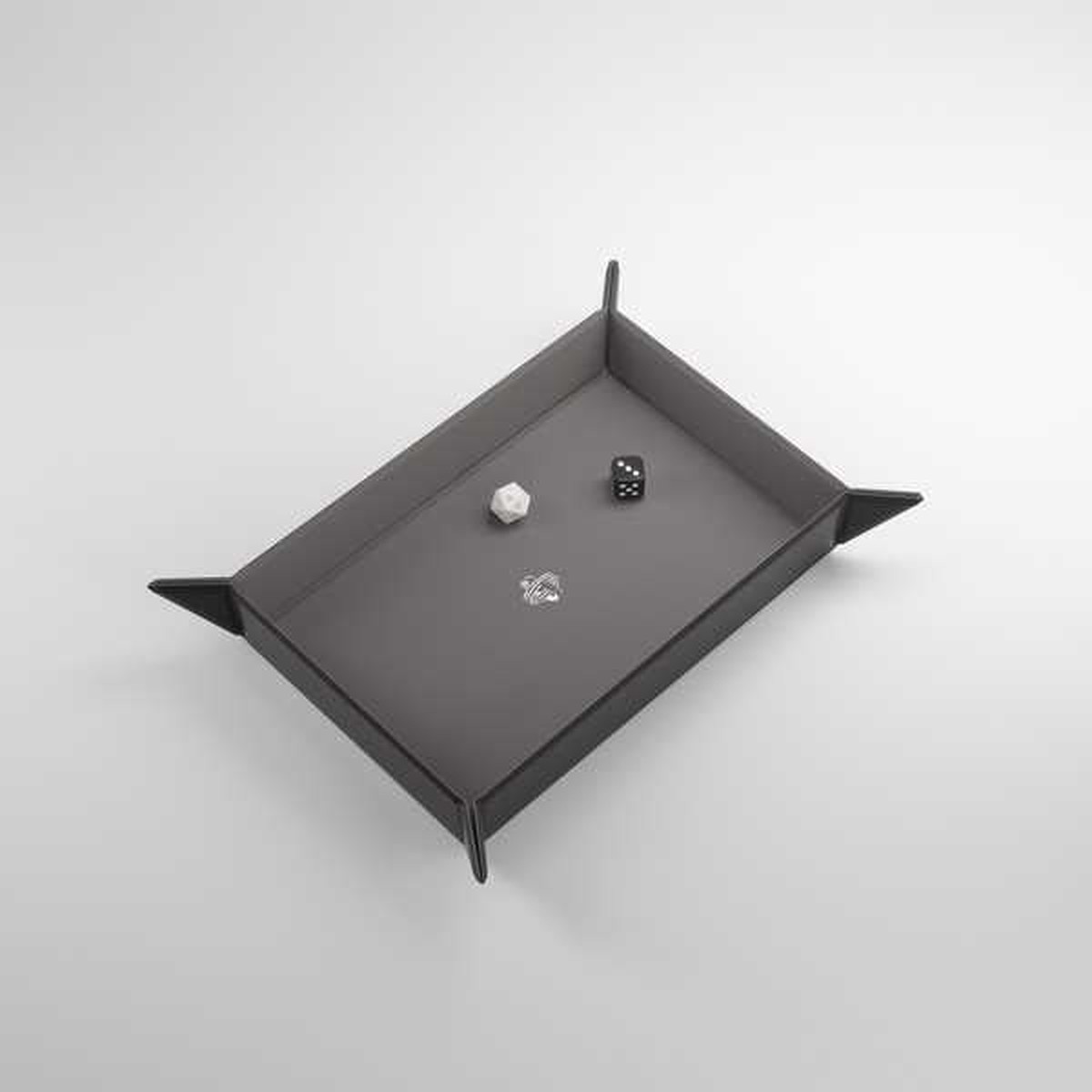 Gamegenic - Rectangular Magnetic Dice Tray - Black/Gray