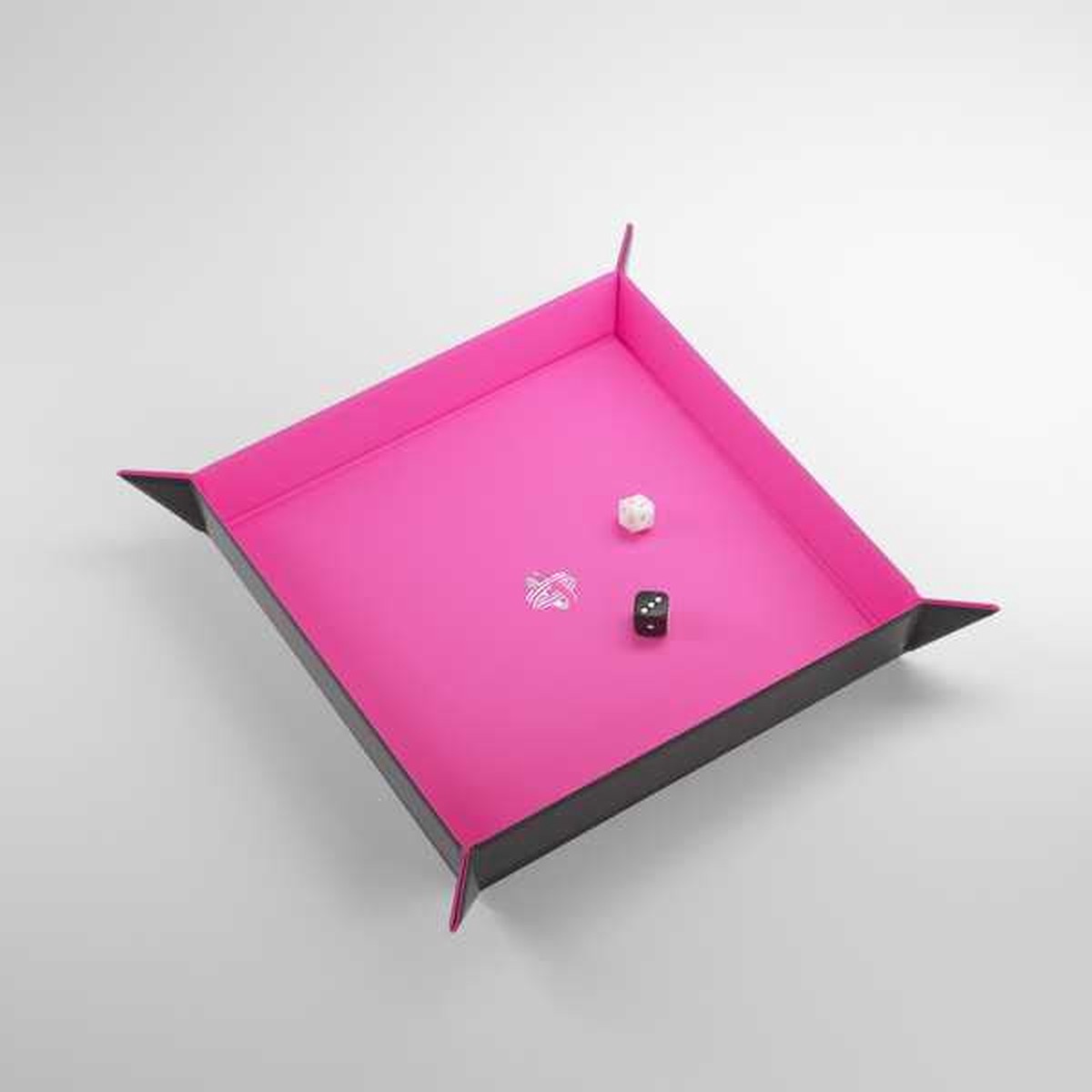 Gamegenic - Square Magnetic Dice Tray - Black/Pink