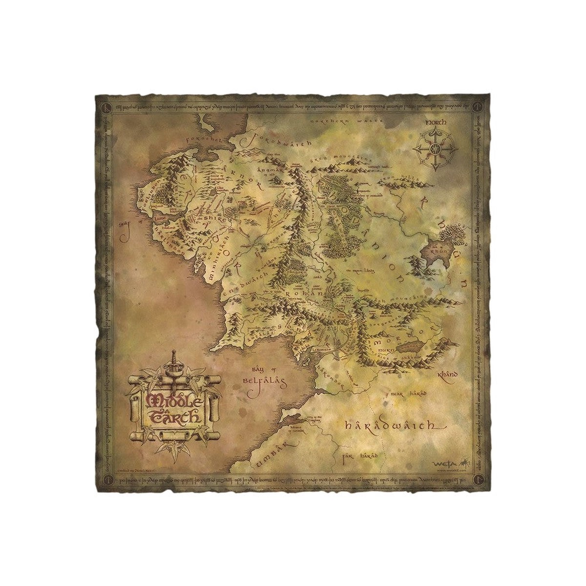 Weta Workshop: The Lord of the Rings Trilogy - Art Print - Parchment Map of Middle-earth