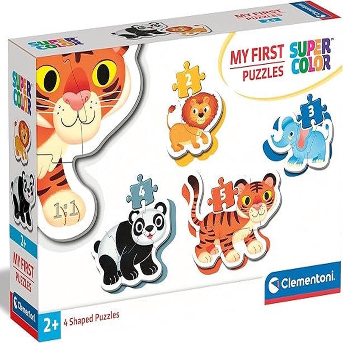 Clementoni My First Puzzles: Wild Animals - 2/3/4/5 pieces Shaped Puzzles