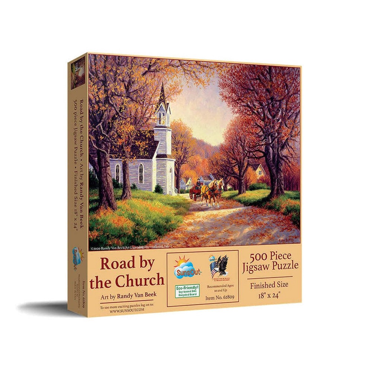 Sunsout - Road By The Church 500 Piece Puzzle
