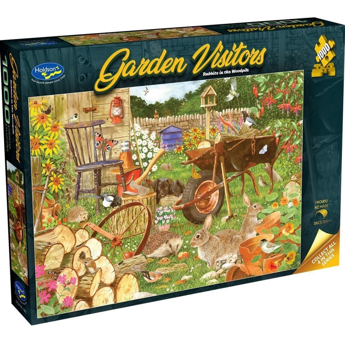 Holdson - Garden Visitors Rabbits 1000 Piece Puzzle
