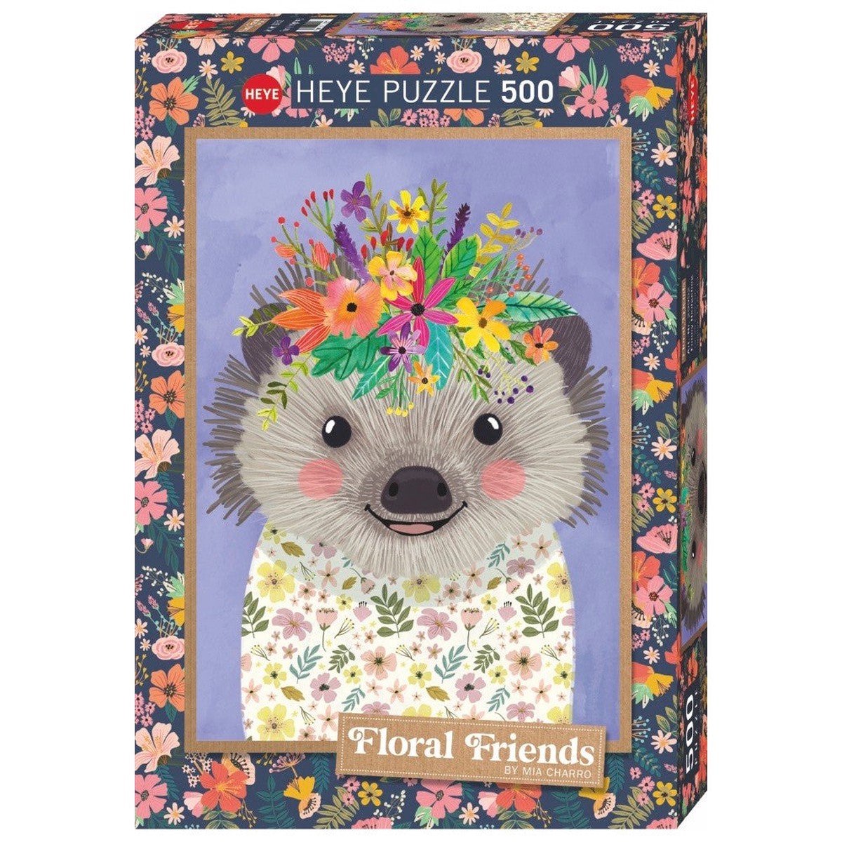 Heye - Floral Friends - Hedgehog 500 Piece Puzzle
