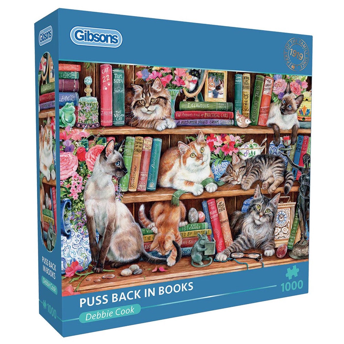 Gibsons - Puss Back In Books 1000 Piece Puzzle