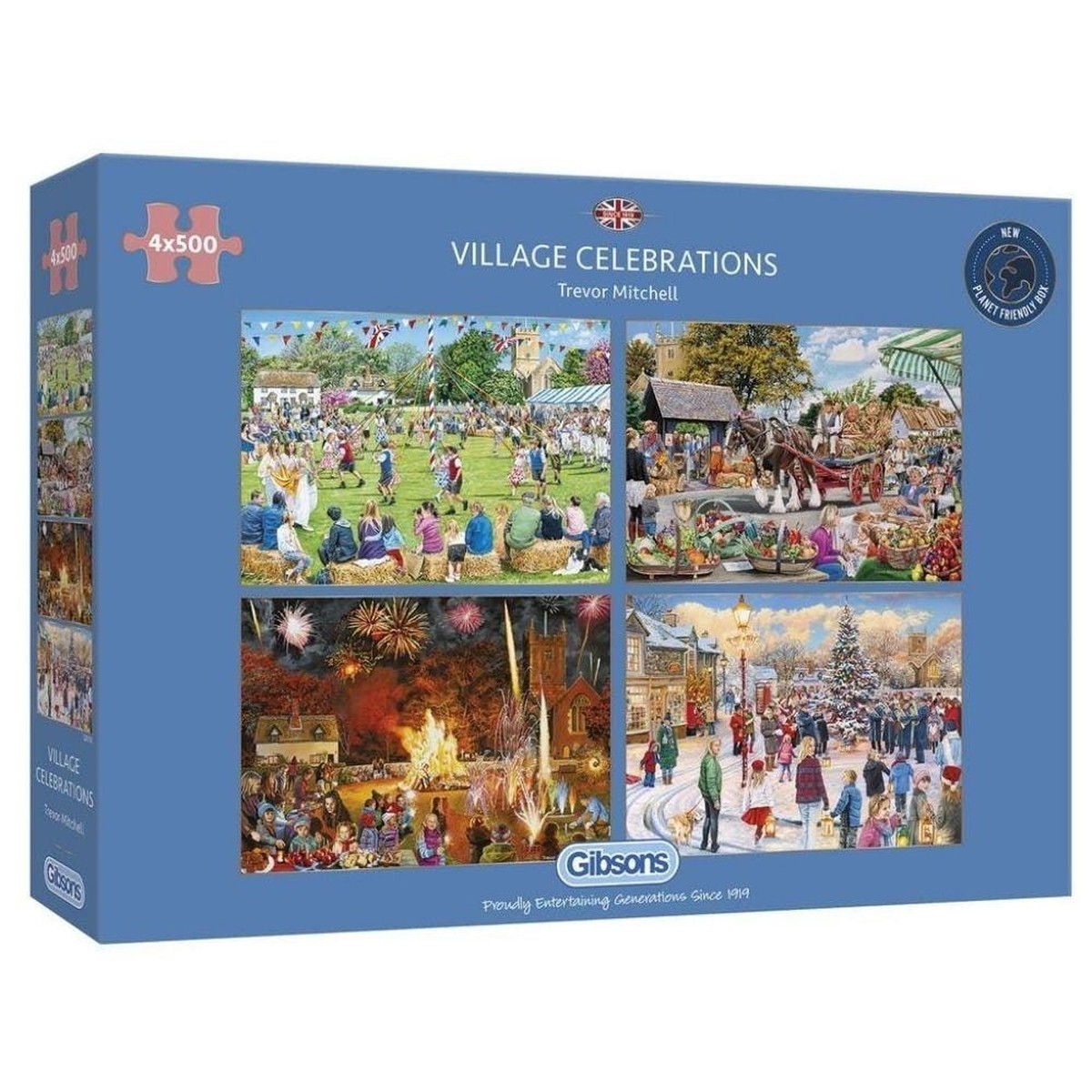 Gibsons - Village Celebrations 4 x 500 Piece Puzzle