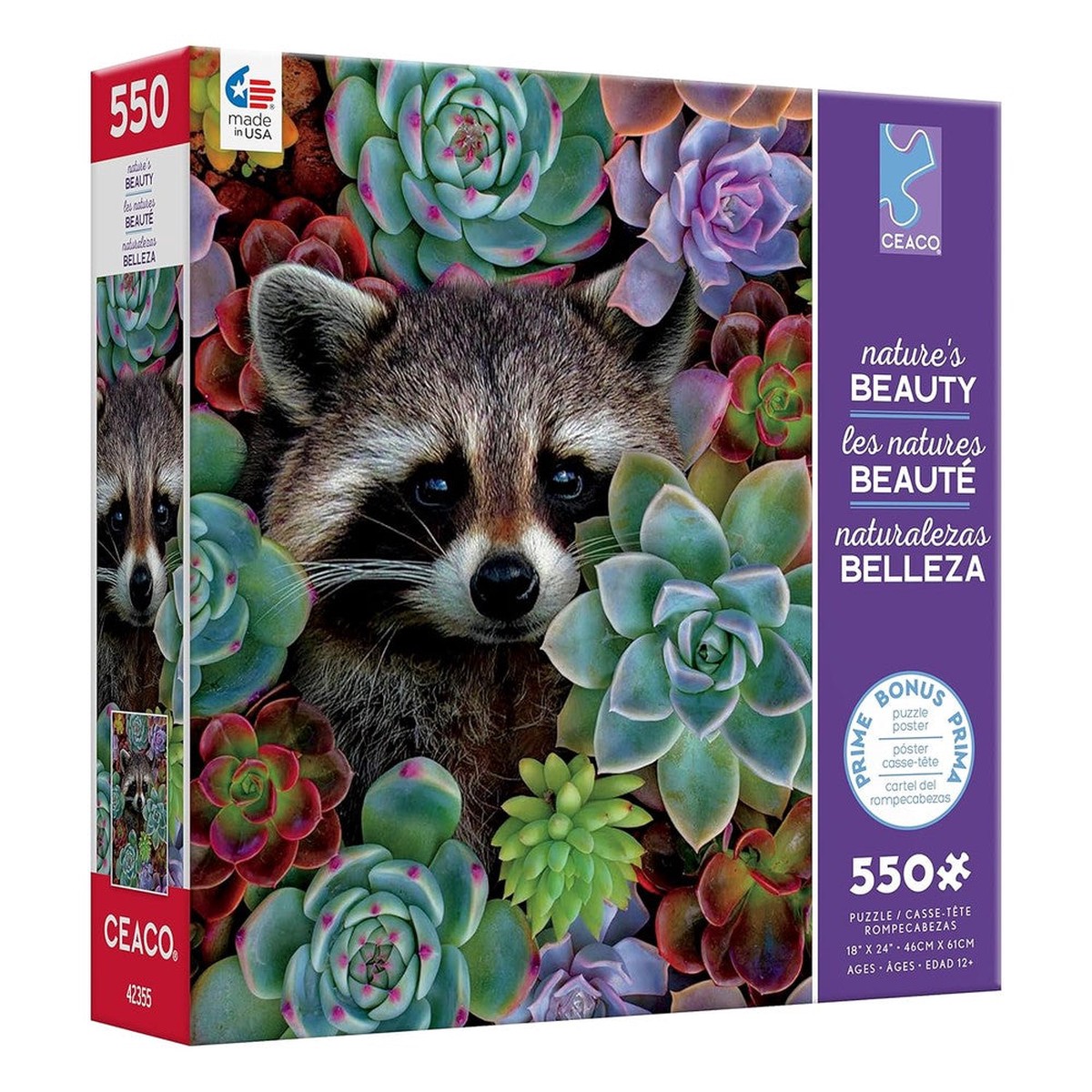 Ceaco - Nature's Beauty Raccoon 550 Piece Puzzle