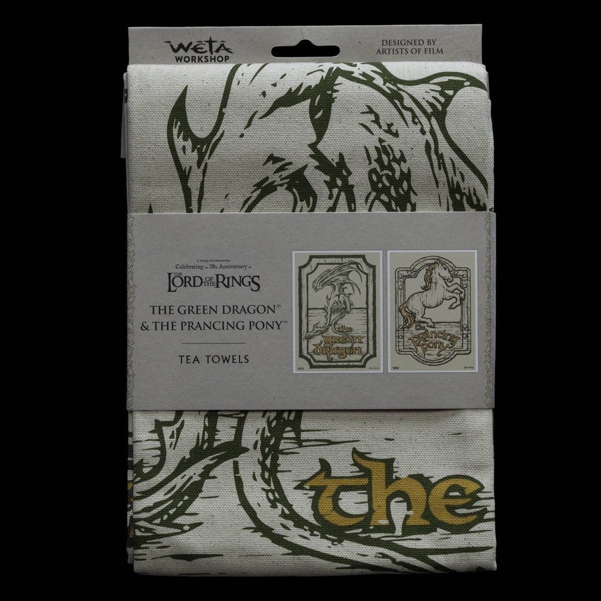 Weta Workshop: The Lord of the Rings Trilogy - Tea Towel - Green Dragon & Prancing Pony 2PK