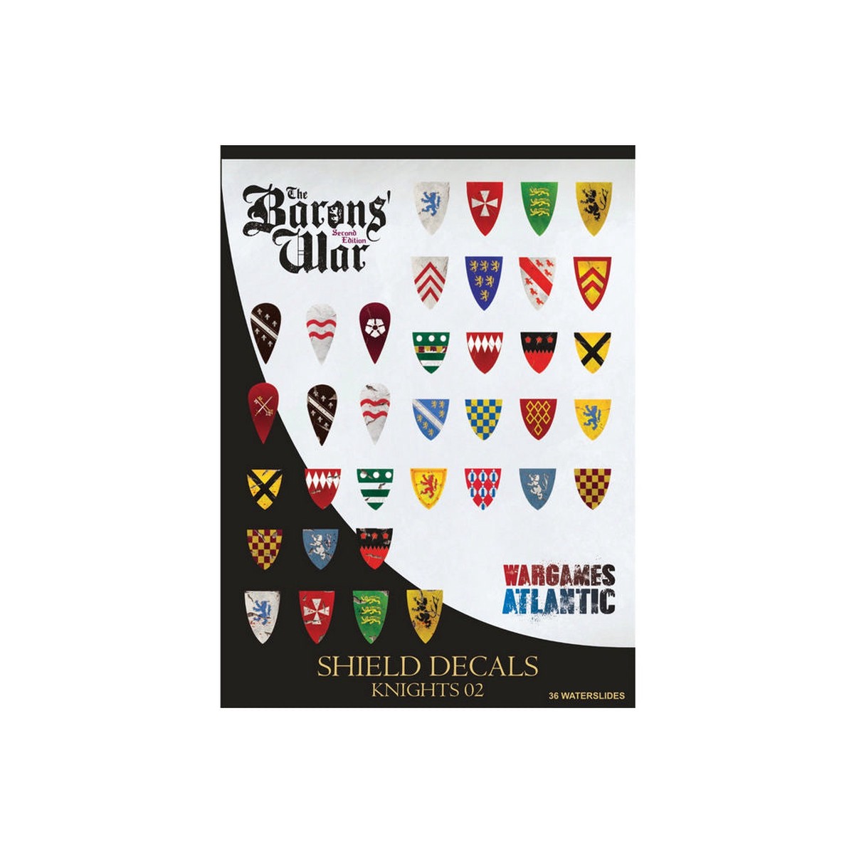 Wargames Atlantic - Barons' War Shield Decals (02): Knights 02