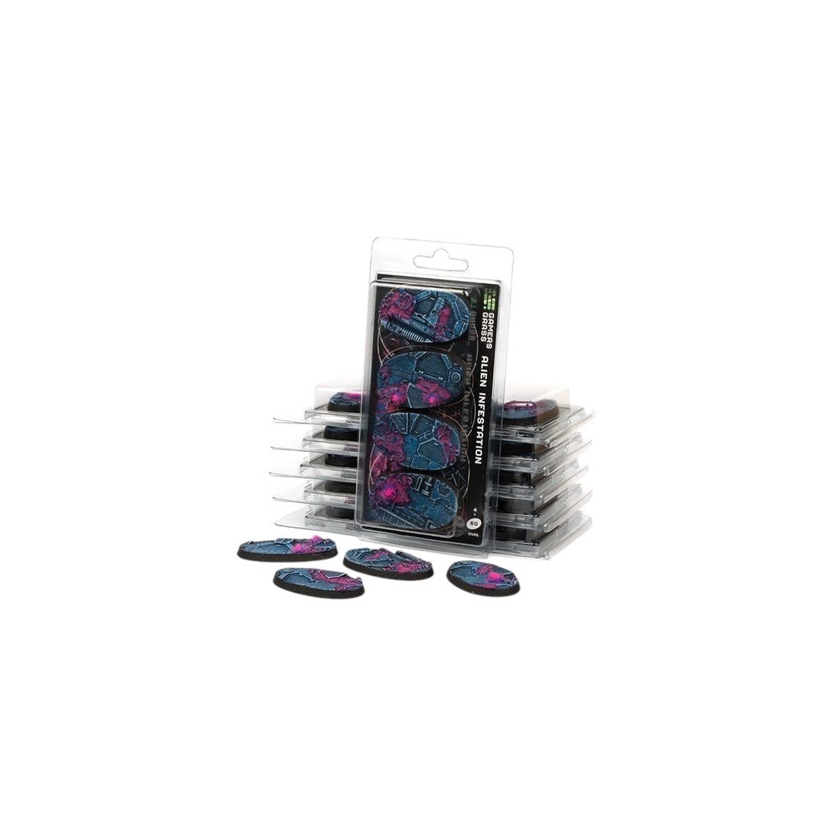 Gamers Grass - Battle Ready Bases - Alien Infestation - Oval 60mm (x4)