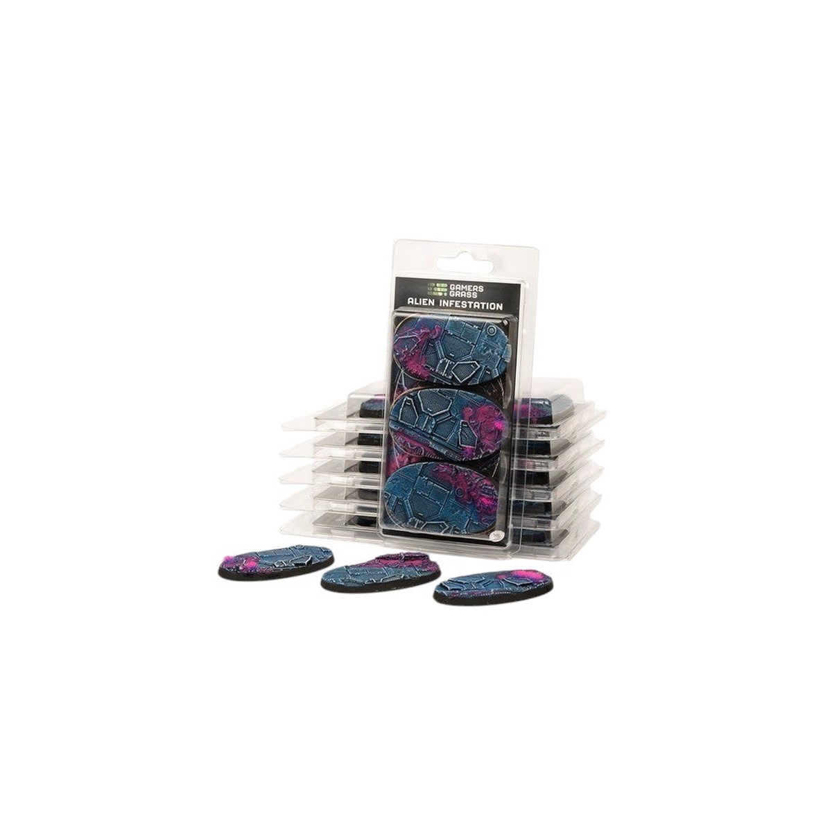 Gamers Grass - Battle Ready Bases - Alien Infestation - Oval 75mm (x3)
