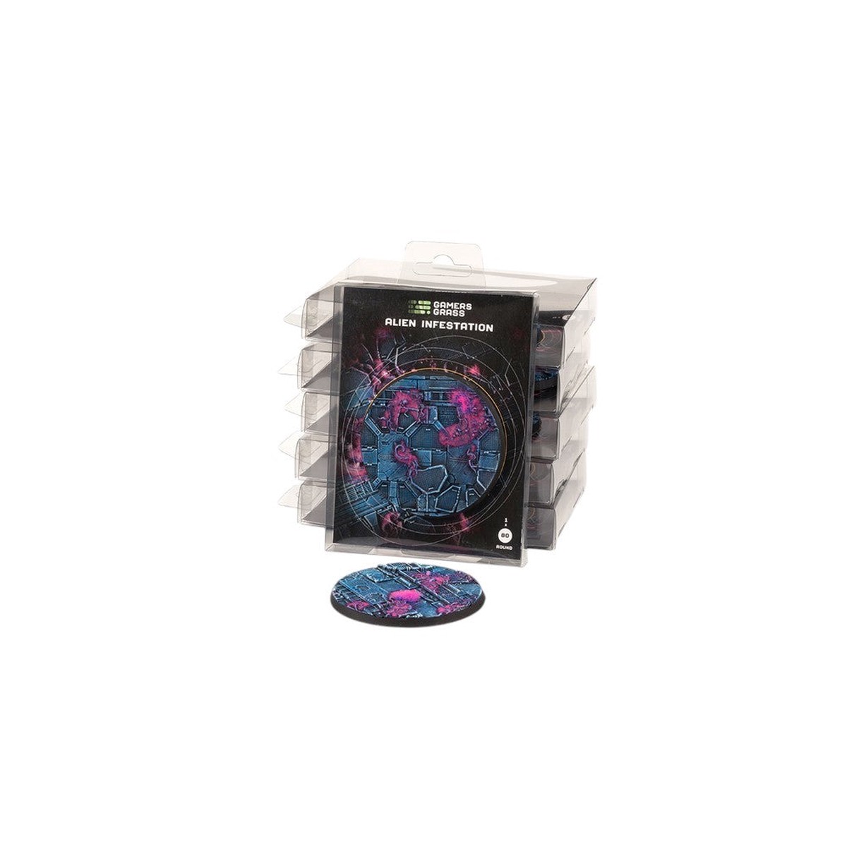 Gamers Grass - Battle Ready Bases - Alien Infestation - Round 80mm (x1)