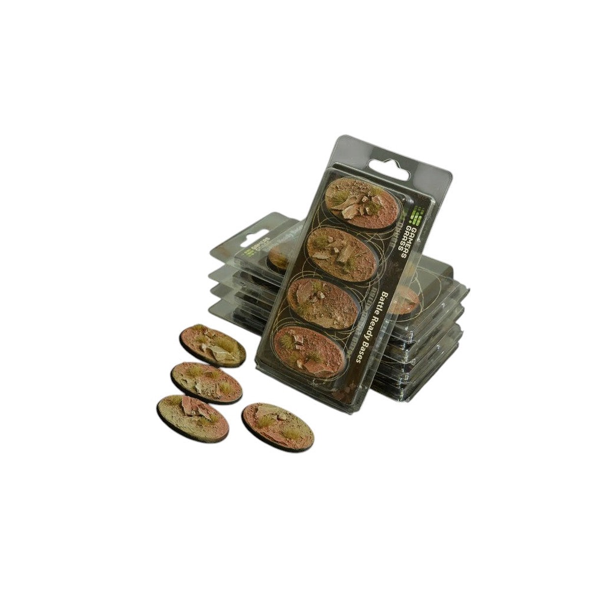 Gamers Grass - Battle Ready Bases - Badlands - Oval 60mm (x4)