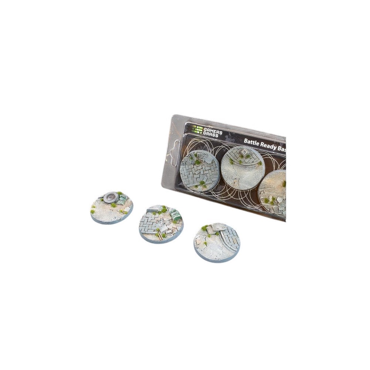 Gamers Grass - Battle Ready Bases - Urban Warfare - Round 50mm (x3)