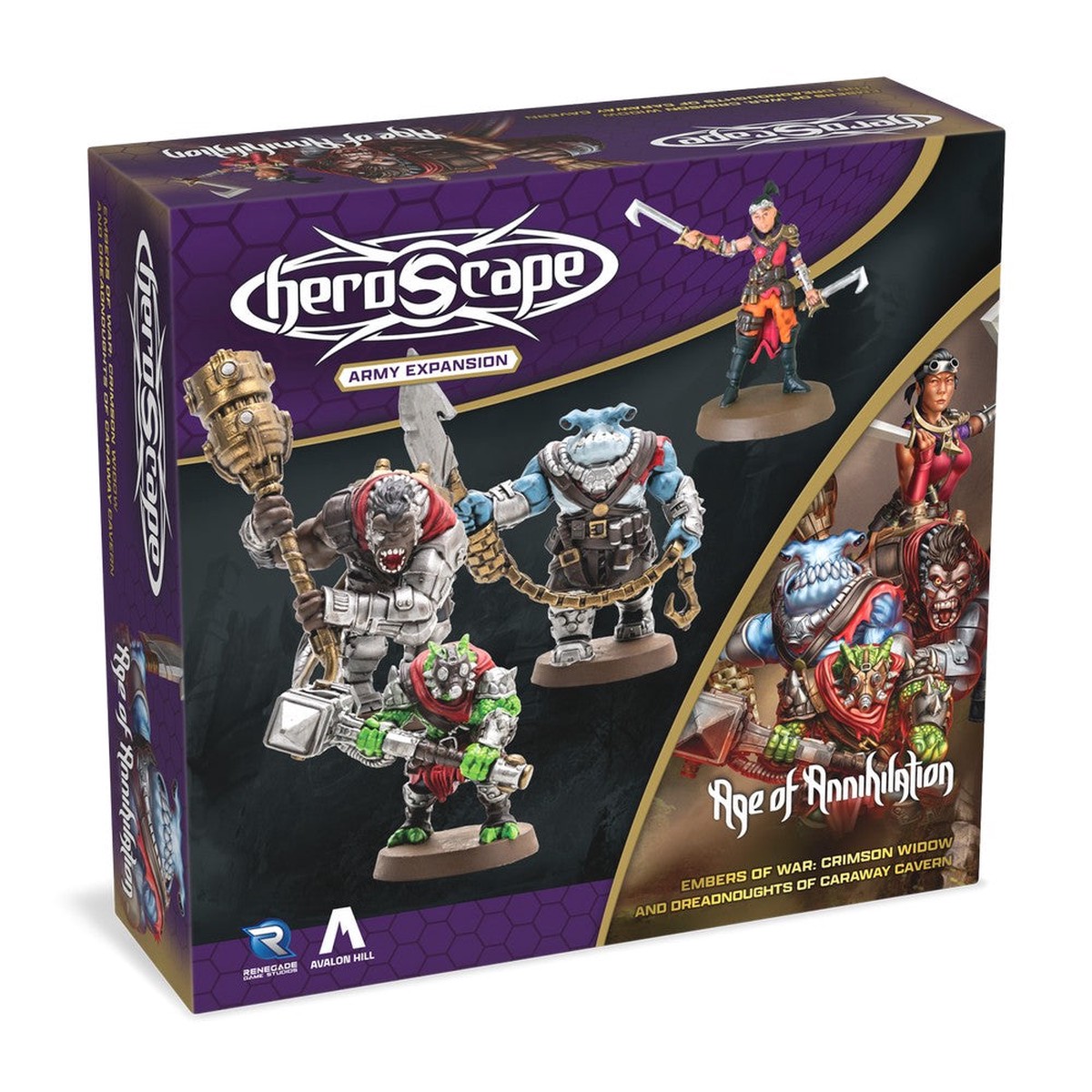 Heroscape - Crimson Widow and Dreadnoughts of Caraway Cavern Army Expansion