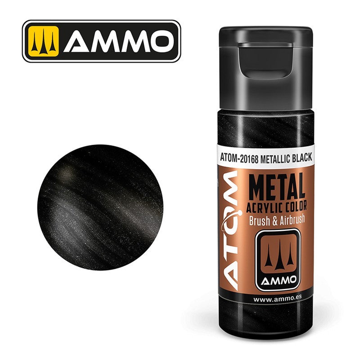 Ammo by MIG - Atom Color - Metallic - Black 20ml
