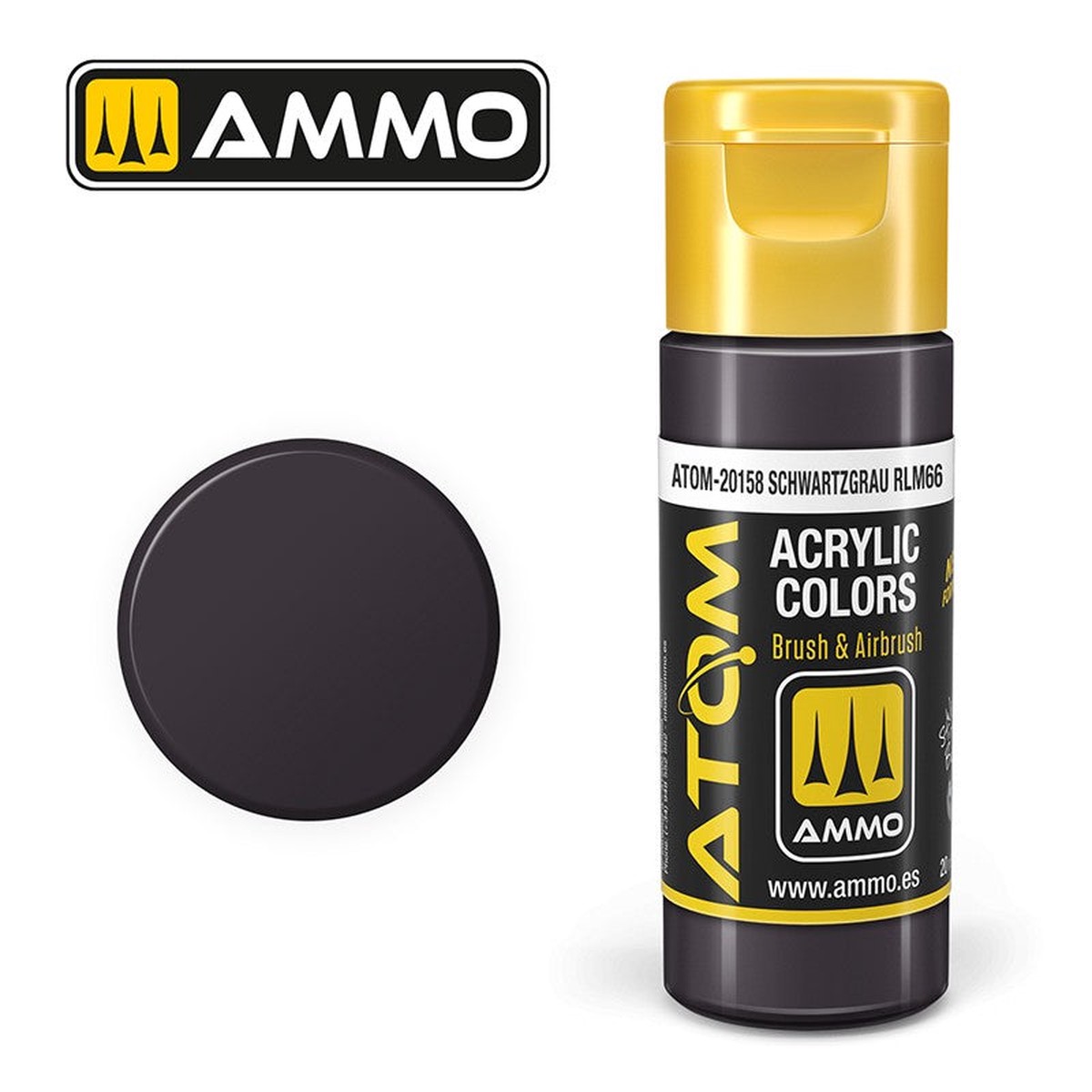 Ammo by MIG - Atom Color - Schwartzgrau Rlm66 20ml