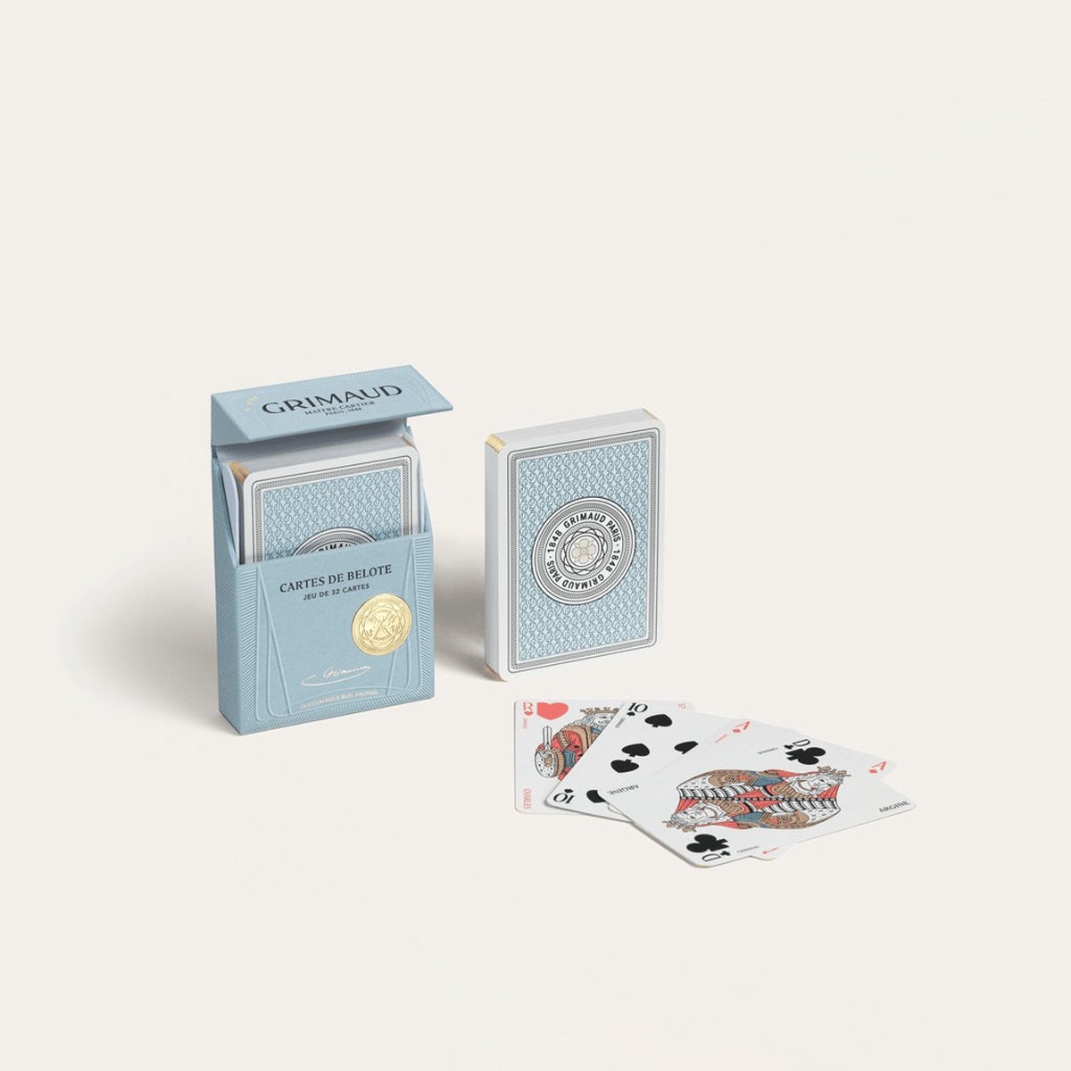 Grimaud Pack 100: Deck of 32 Cards - Designed for Belote