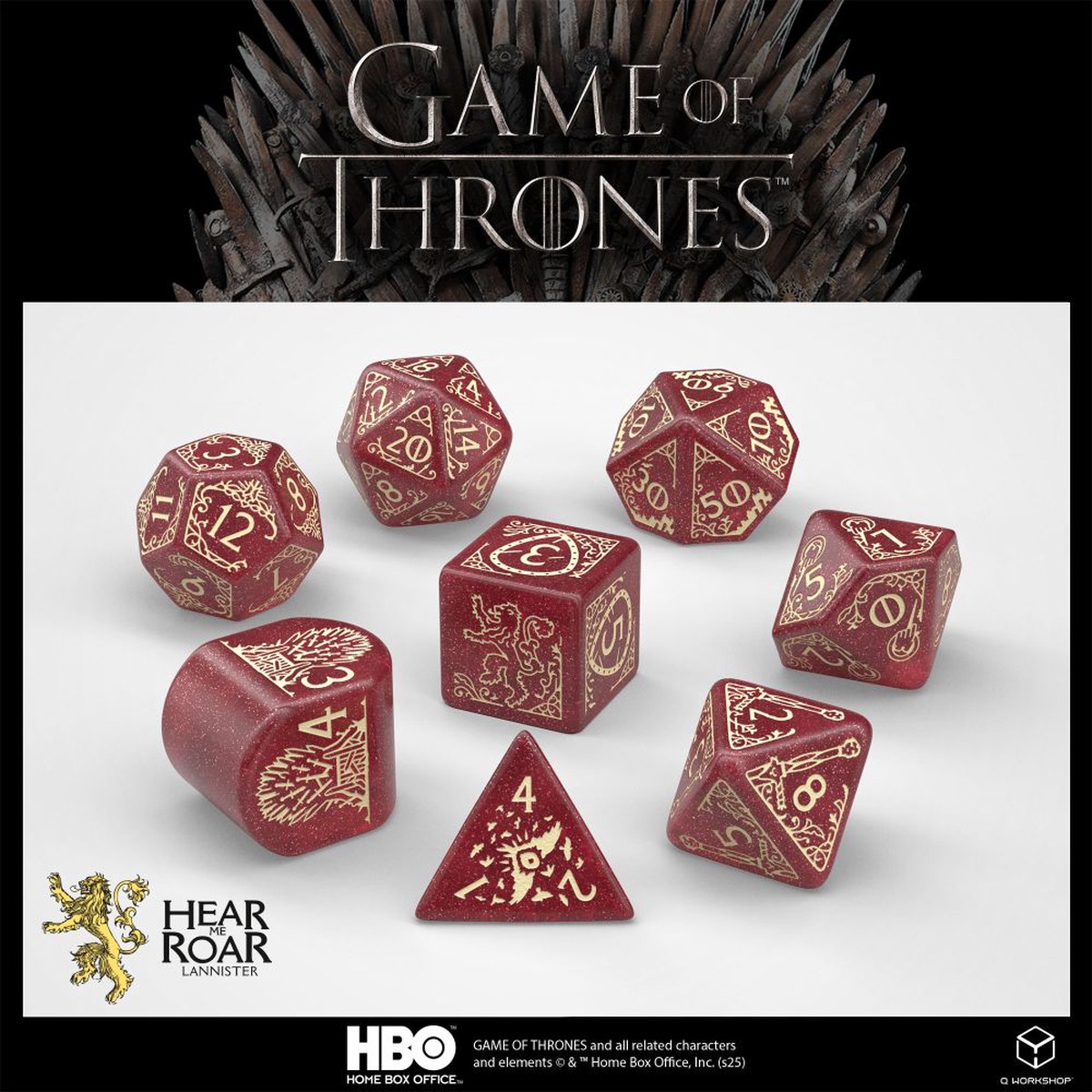 Q Workshop - Game of Thrones - Lannister Dice Set 8