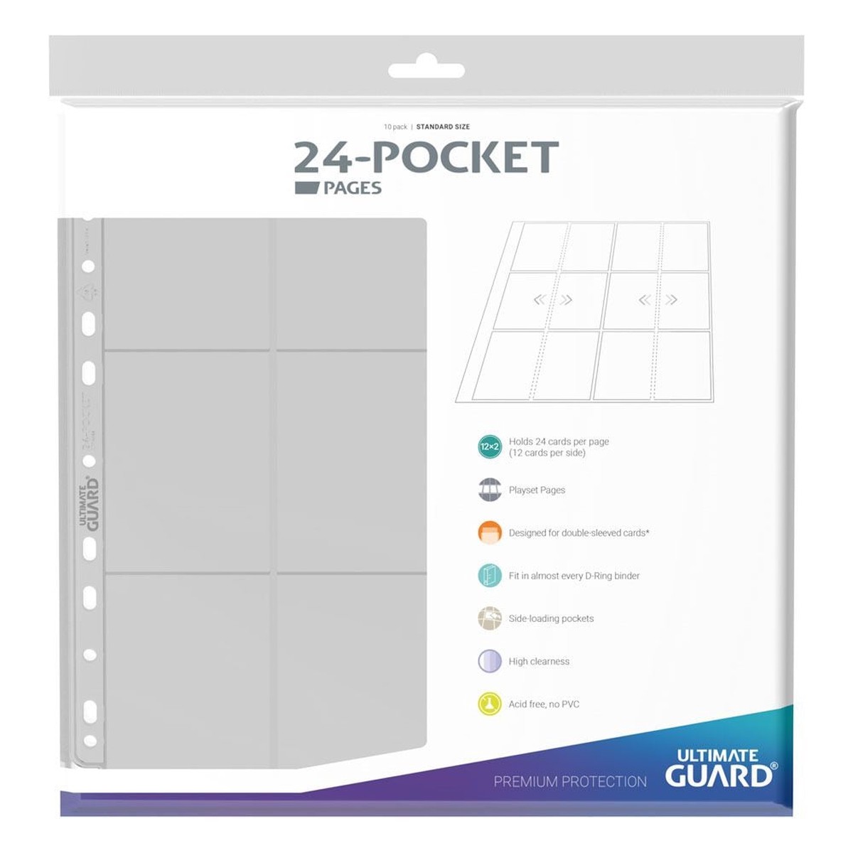 Ultimate Guard: Binder Pages - 24-Pocket QuadRow Side-Loading - Transparent
