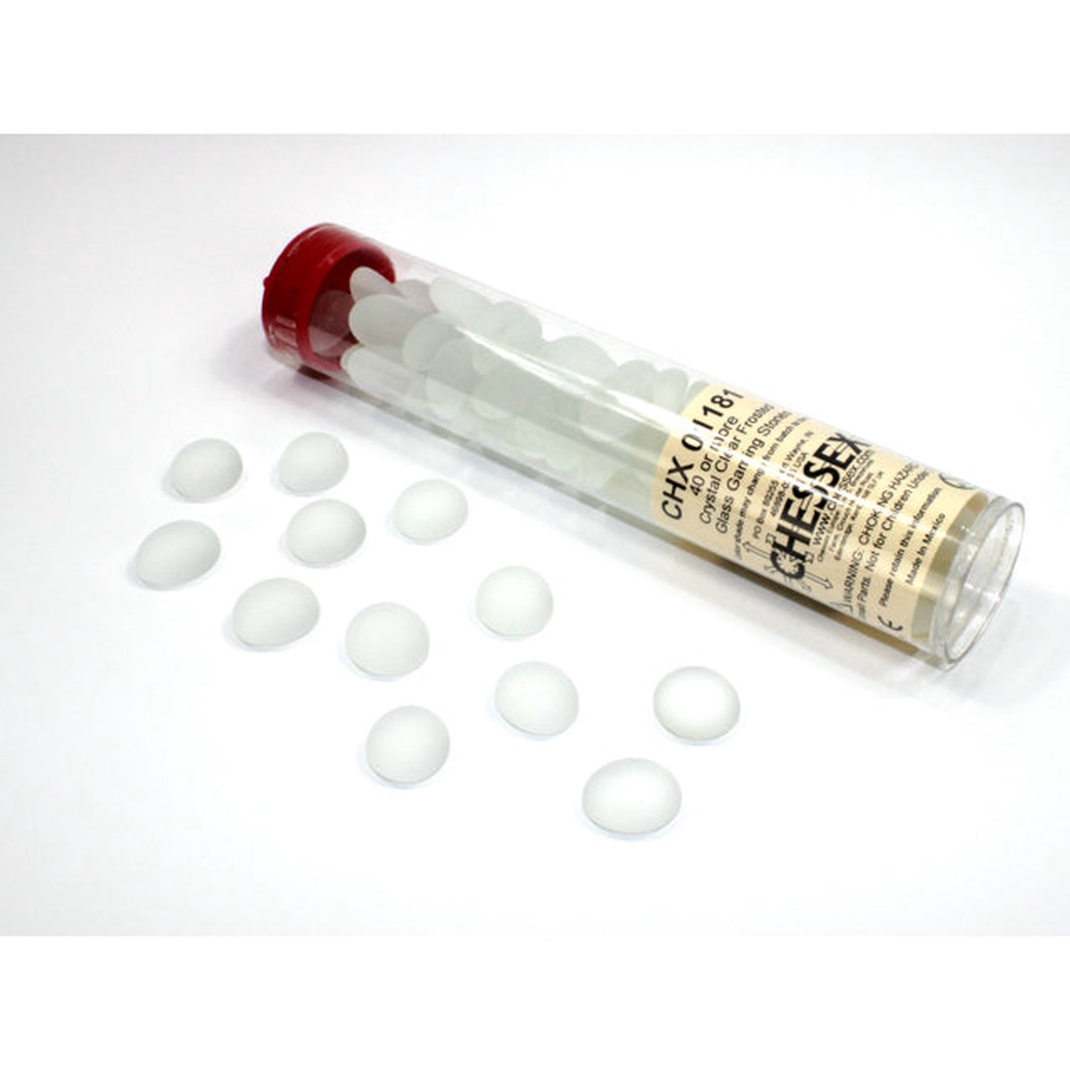 Frosted Clear Glass Stones Tube