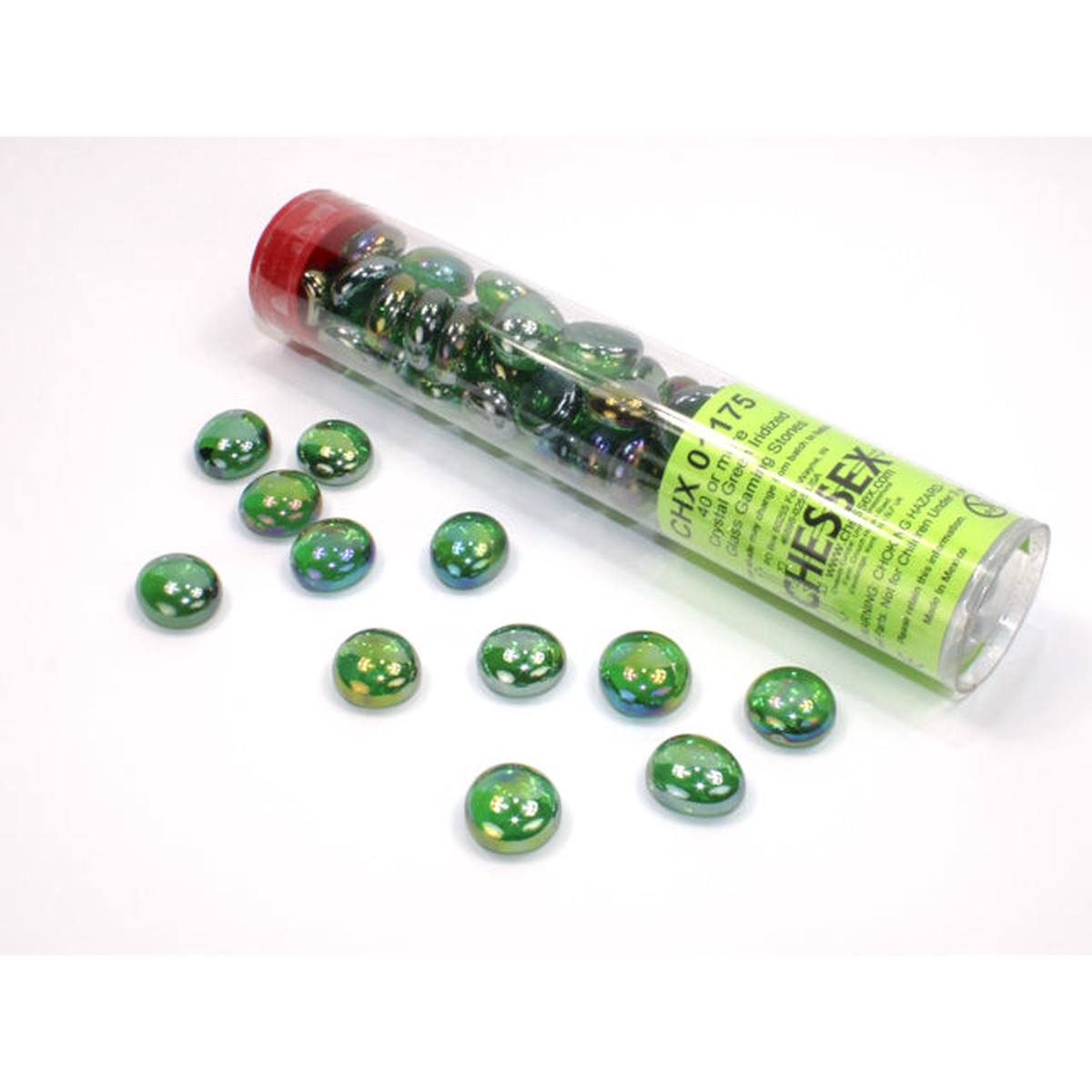 Iridized Green Glass Stones Tube